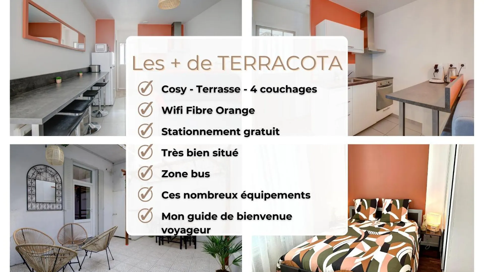 “Le Terracotta” Terrasse -Centre Ville- Cosy Bourg-en-Bresse 0*,